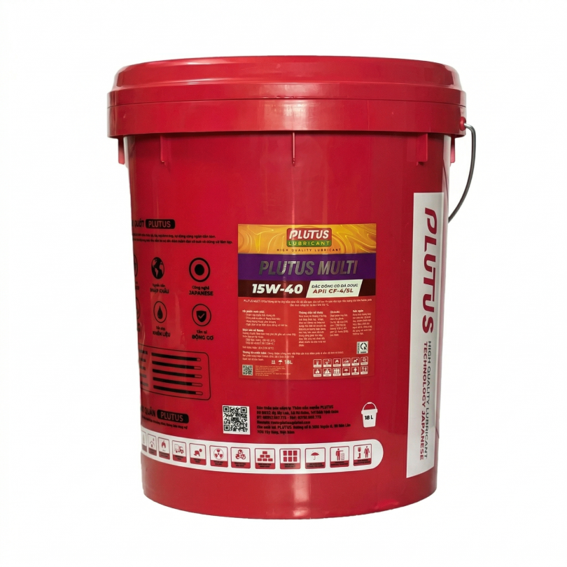 Dầu nhớt động cơ Plutus Multi 15W40 CF4/SL 18L chính hãng